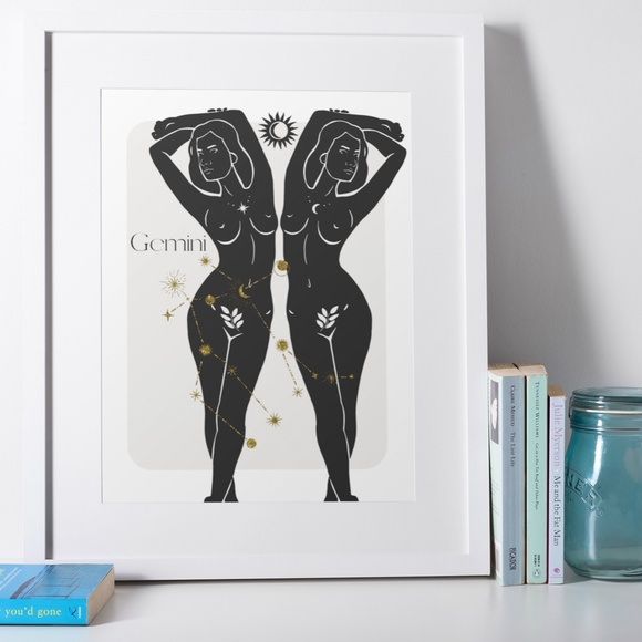 Gemini Zodiac Sign Wall Art Print Poster Unframed - Picture 4 of 5